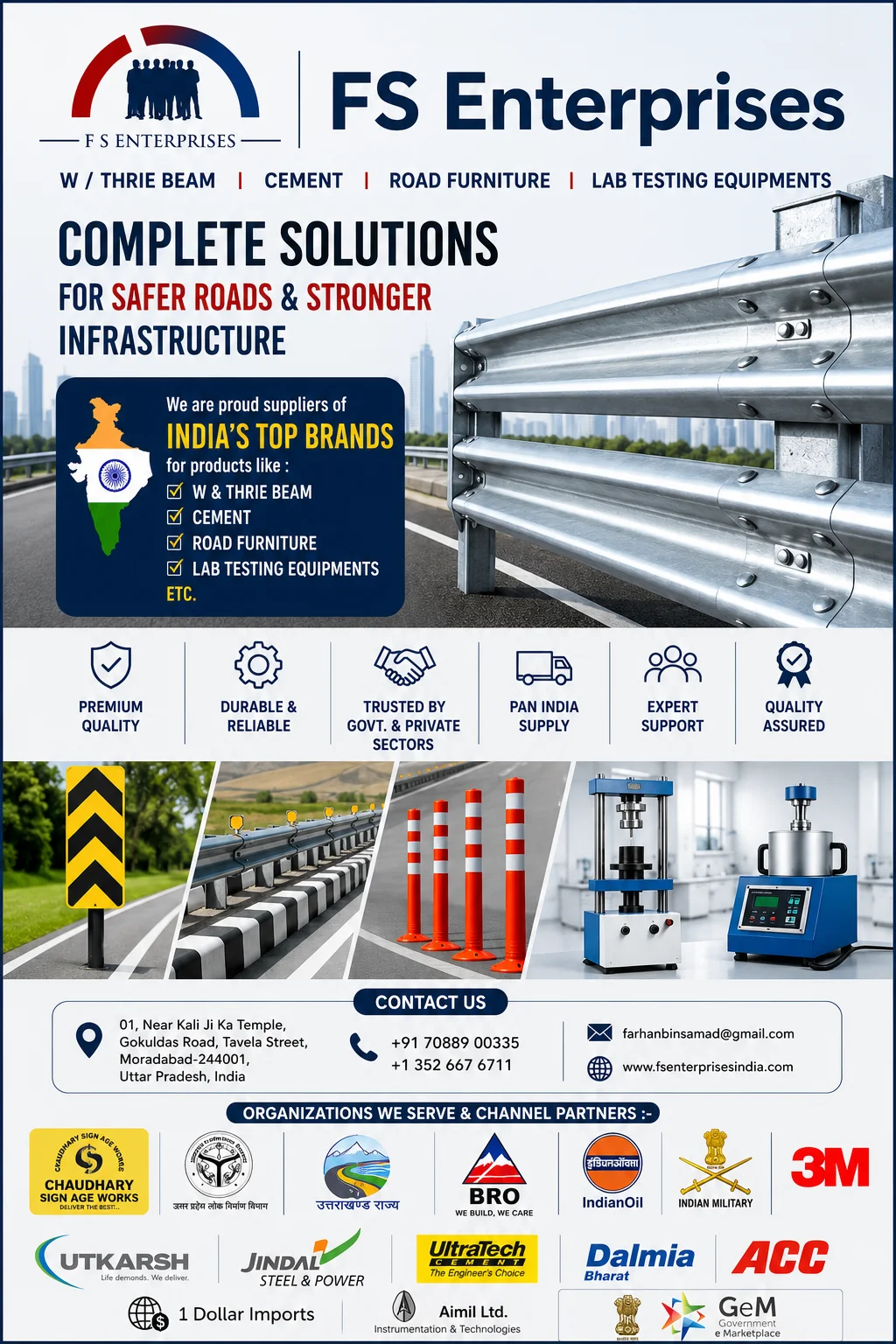 F S Enterprises company cover — Complete solutions for safer roads & stronger infrastructure